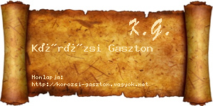 Körözsi Gaszton névjegykártya